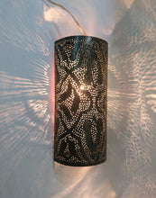 Load image into Gallery viewer, BR339 Handmade Moroccan Cylinder Brass Wall Decor Sconce