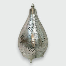 Load image into Gallery viewer, BR430 Handmade Silver Oriental Moroccan Décor Table Lamp Hand-Drilled Filigree