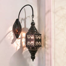 Load image into Gallery viewer, BR439 Vintage Moroccan Style Maroon Burgundy Wall Sconce – Elegant Arm Lighting