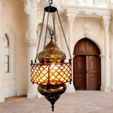 Load image into Gallery viewer, BR95M Beautiful Egyptian Polished Brass Net Light Lamp/Lantern