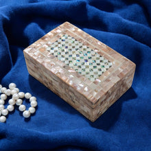 Load image into Gallery viewer, J113 Handcrafted Egyptian Mosaic Mother of Pearl Wooden Jewelry Box Velvet Lined