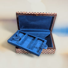 Load image into Gallery viewer, J118 Chessboard Inlay Wooden Jewelry Box Mother of Pearl &amp; Tortoiseshell With Keylock