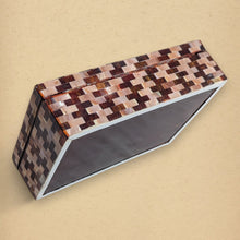 Load image into Gallery viewer, J119 Zigzag Inlay Wooden Jewelry Box Mother of Pearl &amp; Tortoiseshell With Keylock