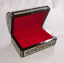 Load image into Gallery viewer, J42 Gorgeous Mother of Pearl Mosaic Trinket Egyptian Bombe Bombay Jewelry Box