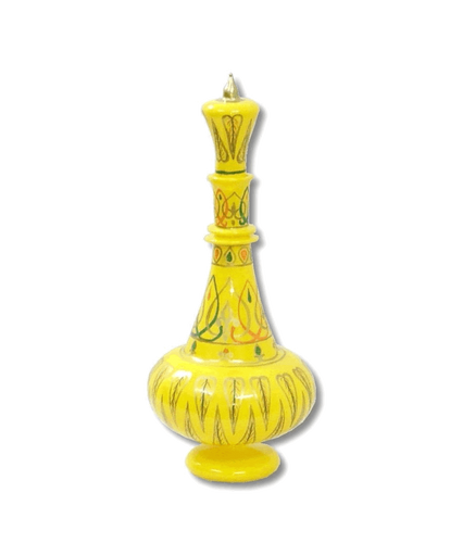 LJ120 Jeanie Hand Painted Mouth-Blown Glass Yellow Dream Bottle