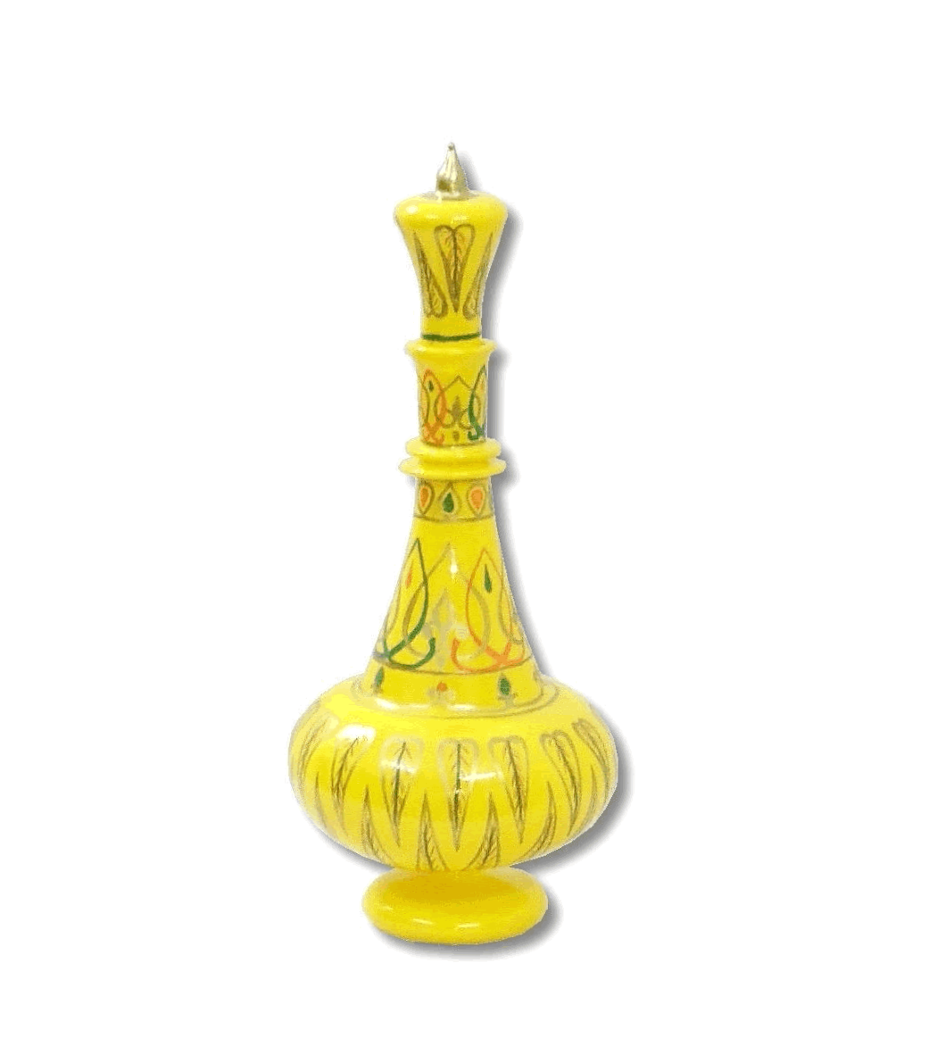 LJ120 Jeanie Hand Painted Mouth-Blown Glass Yellow Dream Bottle