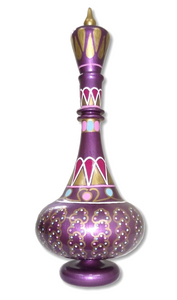 LT164 I Dream Of Jeannie Genie Hand Painted Glass Blown Purple Mauve Bottle