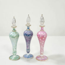 Load image into Gallery viewer, LW14 Luxury Hand-Blown Egyptian Glass Perfume Decanter – "Polka Dot" Series – 40ml Borosilicate Vessel with Hand-Applied 24k Gold &amp; Textured Finish