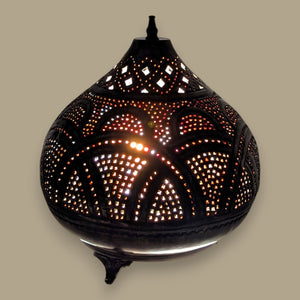 BR293 Handmade Antique Brass Filigree Dome Table Lamp Moroccan Hand Pierced