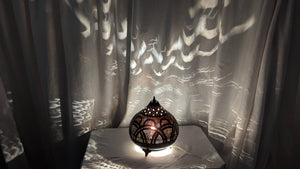 BR293 Handmade Antique Brass Filigree Dome Table Lamp Moroccan Hand Pierced