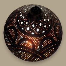 Load image into Gallery viewer, BR293 Handmade Antique Brass Filigree Dome Table Lamp Moroccan Hand Pierced
