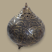 Load image into Gallery viewer, BR293 Handmade Antique Brass Filigree Dome Table Lamp Moroccan Hand Pierced