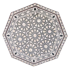 Load image into Gallery viewer, W155 BR Mother of Pearl Moroccan Corner Wood Octagonal Table Brown End Coffee