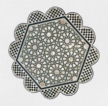 Load image into Gallery viewer, W165 🌹 Handmade Mother of Pearl Inlaid Egyptian Round/Rose End Side Table ✨ Luxury Home Décor