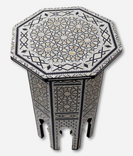 Load image into Gallery viewer, W175 Mother Of Pearl Octagonal corner Morocco Wood End Coffee Table With Trinket