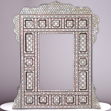 Load image into Gallery viewer, W176 Gorgeous Antique Style Egyptian Brown Mother of Pearl Wood Mirror Frame