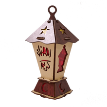 Load image into Gallery viewer, AA123 BOGO Ramadan Square Laser Cut Kids Wood Lantern with LED Flashing Light