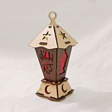 Load image into Gallery viewer, AA123 BOGO Ramadan Square Laser Cut Kids Wood Lantern with LED Flashing Light