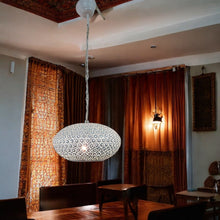 Load image into Gallery viewer, B260W Handcrafted White Perforated Steel Pendant Light – Moroccan Style Shadow