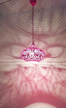 Load image into Gallery viewer, B268 Pink Steel Oriental Hanging Pendant Lamp| 12&quot; Shade | Hardwired | LED 25-30