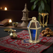 Load image into Gallery viewer, B301 Hexagonal Pyramidal Egyptian Brass Lantern – Ramadan Candle Holder Lamp