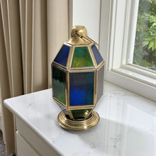 Load image into Gallery viewer, B302 Hexagonal Egyptian Brass Lantern – Ramadan Candle Holder Lamp