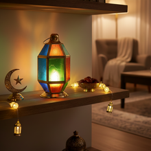 Load image into Gallery viewer, B302 Hexagonal Egyptian Brass Lantern – Ramadan Candle Holder Lamp