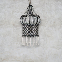 Load image into Gallery viewer, B310 Handmade Moroccan Glass Lantern - Wrought Iron &amp; Blown Glass Pendant Light
