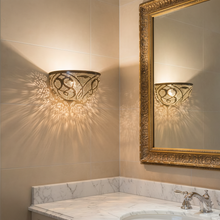 Load image into Gallery viewer, BM10 Quarter-Ball Brass Sconce Silver-Plated Perforated Moroccan Wall Decor Lamp