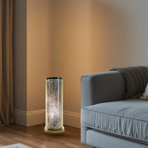 BM17 Handmade Silver Plated Steel Drum Floor Lamp Night Light Filigree Pattern
