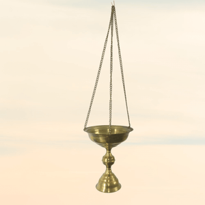 BR289 Elegant Handmade Arabic Brass Hanging Incense Burner with Star Piercings