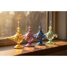 Load image into Gallery viewer, LW18 Aladdin Genie Glass Mouth-Blown Egyptian Perfume Bottle LOT