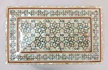 Load image into Gallery viewer, J86 Mother Of Pearl Mosaic Chest Egyptian Rectangular Brown Jewelry Box