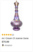 Load image into Gallery viewer, LT441 Jeanie Genie Hand Painted Glass Blown Purple Mauve Bottle