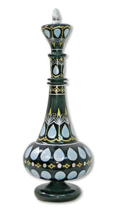 LJ490 I Dream of Jeannie Genie Hand Painted Mouth-Blown Glass Black Bottle