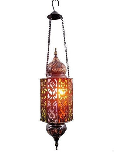 BR-010 Egyptian Moroccan Handmade Arabic Solid Brass Hanging Lamp/Lantern