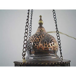 BR-010 Egyptian Moroccan Handmade Arabic Solid Brass Hanging Lamp/Lantern