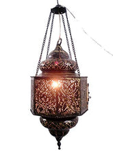 Load image into Gallery viewer, BR195 Vintage Reproduction Islamic Hand-Drilled Hand-Engraved Hanging Lantern