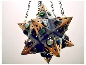 BR7 Jeweled Moroccan Art Handmade Hanging Star LED Lamp/Lantern