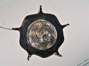 BR102 Unique Pendant Moroccan Art Swag Metal/Brass Lamp