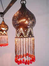Load image into Gallery viewer, BR216 Antique Reproduction Beaded Down Light Mosaic Ceiling Fixture/Chandelier