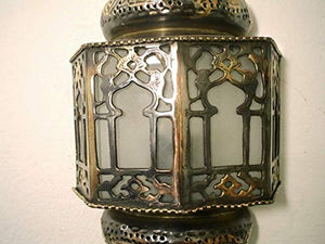 BR117 Vintage Reproduction Handmade Egyptian Wall Sconce with Frosted White Glass