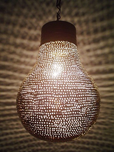 B125 New Contemporary Shiny Brass Filigrain Bulb Pendant Hanging Lamp
