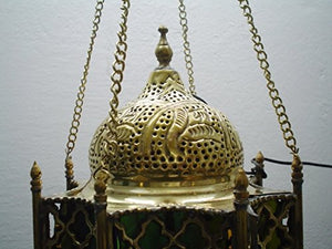 BR65 Antique Reproduction Military Arabian Style Cast Brass Pendant Net Lamp / Lantern