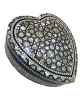 Load image into Gallery viewer, J32 Gorgeous Mother of Pearl Mosaic Trinket Egyptian Heart Gift Jewelry Box