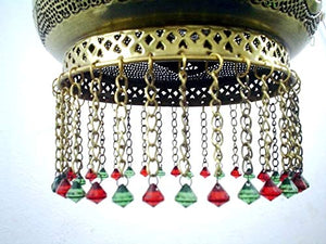 B10-7 Brass Dome Beaded Filigrain Hanging Lamp/Lampshade