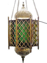 Load image into Gallery viewer, BR65 Antique Reproduction Military Arabian Style Cast Brass Pendant Net Lamp / Lantern