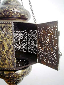 BR195 Vintage Reproduction Islamic Hand-Drilled Hand-Engraved Hanging Lantern