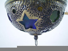 Load image into Gallery viewer, BR205 Moroccan Style Colored Glass Pierced Pendant Lighting / Lantern