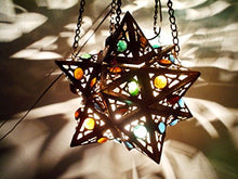 Load image into Gallery viewer, BR55 Egyptian Wall Decor/Mount Hanging Star Brass Lamp with Decorative Bracket